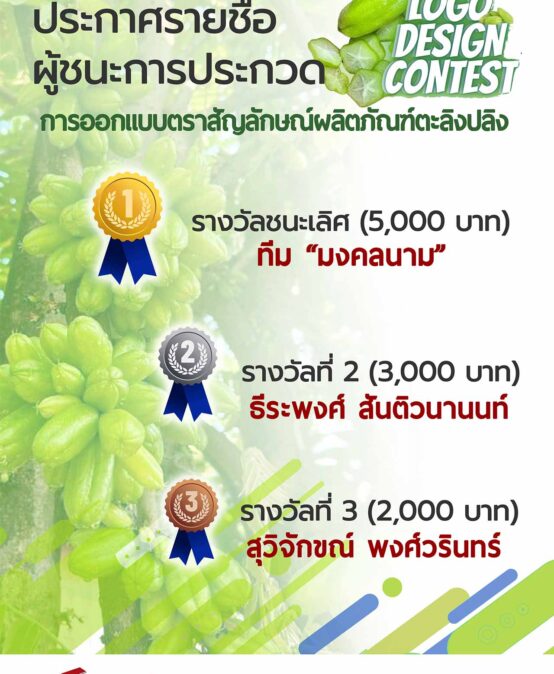 ประกาศผลรางวัล การประกวดออกแบบตราสัญลักษณ์ผลิตภัณฑ์ตะลิงปลิง